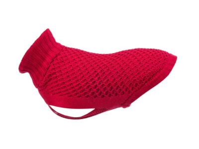 Плетен пуловер за кучета NORWOOD - червен