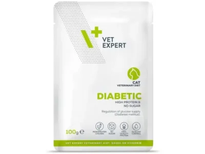 Vet Expert Diabetic Cat Пауч 100гр. - храна за възрастни котки, предназначена да регулира глюкозата (захарен диабет)