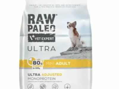 Raw Paleo ULTRA Turkey Adult Mini – суха храна с пуешко месо за възрастни кучета от малки породи