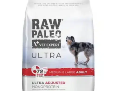 Raw Paleo Ultra Beef Medium & Large Adult – суха храна за израснали кучета от средни и големи породи с телешко