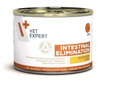Vet Expert Intestinal Elimination Low Fat Dog Can – за кучета с проблеми при храносмилането, усвояването на храната и при панкреатична недостатъчност